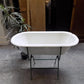 Vintage Hungarian Porcelain Baby Bath Tub w/Stand, Farmhouse Garden Planter A21,