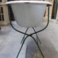 Vintage Hungarian Porcelain Baby Bath Tub w/Stand, Farmhouse Garden Planter A21,