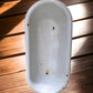 Vintage Hungarian Porcelain Baby Bath Tub w/Stand, Farmhouse Garden Planter A23,