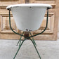 Vintage Hungarian Porcelain Baby Bath Tub w/Stand, Farmhouse Garden Planter A31,