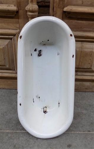 Vintage Hungarian Porcelain Baby Bath Tub w/Stand, Farmhouse Garden Planter A31,