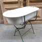 Vintage Hungarian Porcelain Baby Bath Tub w/Stand, Farmhouse Garden Planter A30,