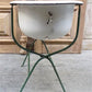 Vintage Hungarian Porcelain Baby Bath Tub w/Stand, Farmhouse Garden Planter A30,