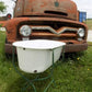 Vintage Hungarian Porcelain Baby Bath Tub w/Stand, Farmhouse Garden Planter A29,