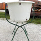 Vintage Hungarian Porcelain Baby Bath Tub w/Stand, Farmhouse Garden Planter A29,