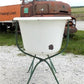 Vintage Hungarian Porcelain Baby Bath Tub w/Stand, Farmhouse Garden Planter A29,