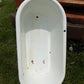 Vintage Hungarian Porcelain Baby Bath Tub w/Stand, Farmhouse Garden Planter A29,