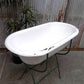 Vintage Hungarian Porcelain Baby Bath Tub w/Stand, Farmhouse Garden Planter A27,