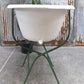 Vintage Hungarian Porcelain Baby Bath Tub w/Stand, Farmhouse Garden Planter A27,