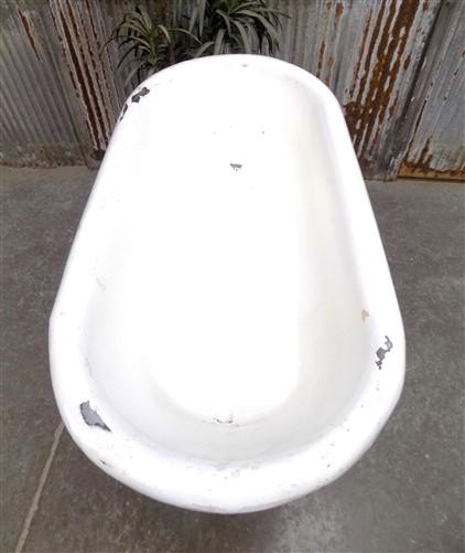 Vintage Hungarian Porcelain Baby Bath Tub w/Stand, Farmhouse Garden Planter A27,