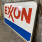 Exxon Sign, Vintage Aluminum Double Sided Sign, Exxon Motor Oil Advertising Sign