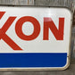 Exxon Sign, Vintage Aluminum Double Sided Sign, Exxon Motor Oil Advertising Sign