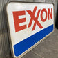 Exxon Sign, Vintage Aluminum Double Sided Sign, Exxon Motor Oil Advertising Sign