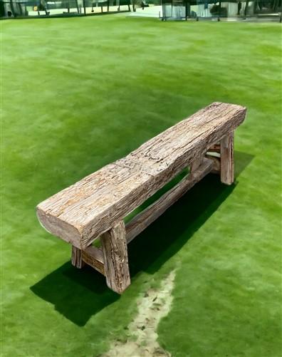 Rustic Log Bench, Vintage Reclaimed Wood Bench, Farmhouse Decor, Cabin Seat, C