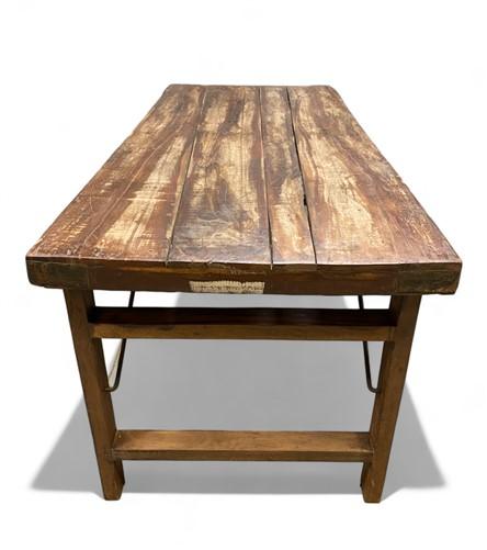 Wood Folding Table, Vintage Dining Room Table Kitchen Island Portable Table A127