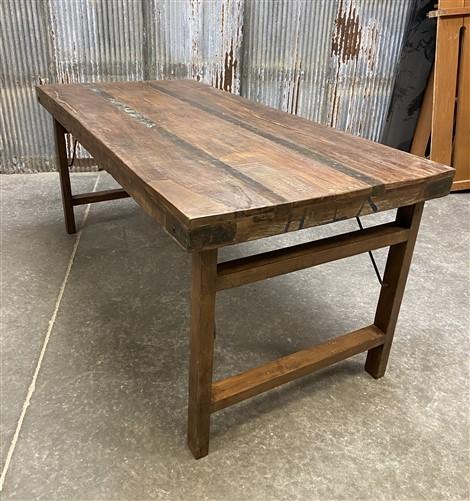 Wood Folding Table, Vintage Dining Room Table Kitchen Island Portable Table A129