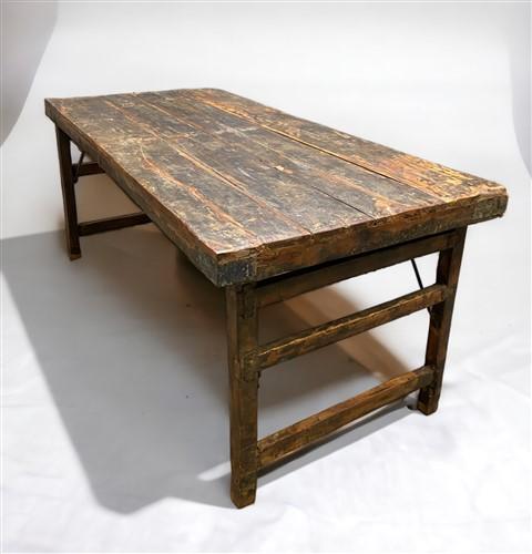 Wood Folding Table, Vintage Dining Room Table Kitchen Island Portable Table A130