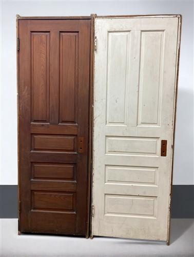 Set of 4 Vintage American Panel Doors in Jambs, Interior, Architectural Salvage