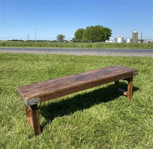 Rustic Folding Bench, Vintage Reclaimed Wood Bench, Farmhouse Decor Seat, A16