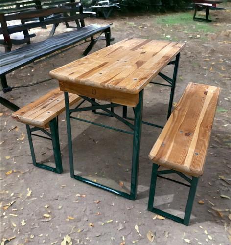 43" German Beer Garden Table Benches, Patio Table Bench Set, Picnic Table, A7