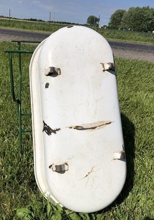 Vintage Hungarian Porcelain Baby Bath Tub w/Stand, Farmhouse Garden Planter A45,