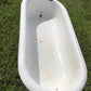 Vintage Hungarian Porcelain Baby Bath Tub w/Stand, Farmhouse Garden Planter A46,