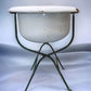 Vintage Hungarian Porcelain Baby Bath Tub w/Stand, Farmhouse Garden Planter A37,