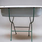 Vintage Hungarian Porcelain Baby Bath Tub w/Stand, Farmhouse Garden Planter A36,