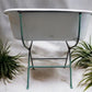 Vintage Hungarian Porcelain Baby Bath Tub w/Stand, Farmhouse Garden Planter A34,