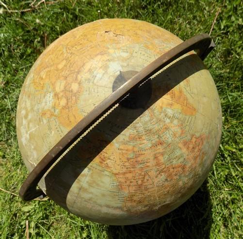 Rand McNally 12 Inch Globe, Cast Iron Art Deco Stand, Pre WW2 World Globe,