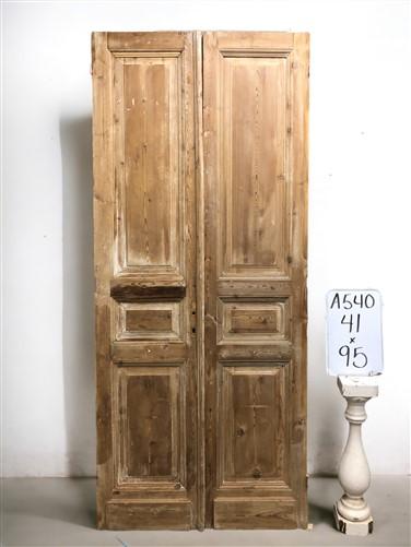 Antique French Double Doors (41x95) European Doors, Raised Panel Doors  A540