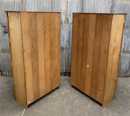 Set of Oak Built in Bookcases, Vintage Display Cabinets, Cupboards, China Hutch