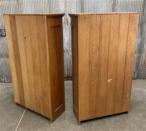 Set of Oak Built in Bookcases, Vintage Display Cabinets, Cupboards, China Hutch