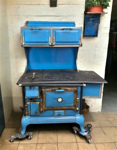 Vintage Wood Burning Stove, Quick Meal Enamel Cast Iron Stove, Wood Cook Stove