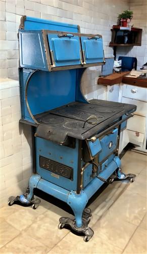 Vintage Wood Burning Stove, Quick Meal Enamel Cast Iron Stove, Wood Cook Stove