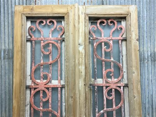 Antique French Double Doors (40x90.5) Iron Wood Doors, European Doors D283