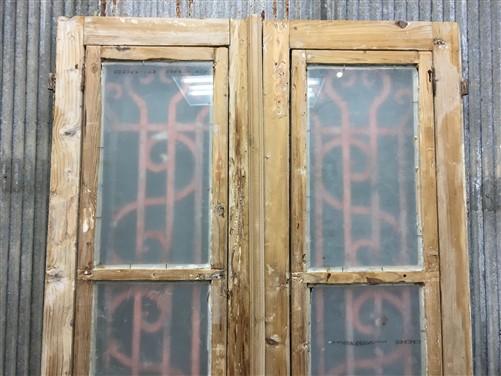 Antique French Double Doors (40x90.5) Iron Wood Doors, European Doors D283