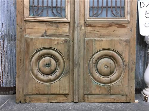 Antique French Double Doors (51x90) Iron Wood Doors, European Doors D286