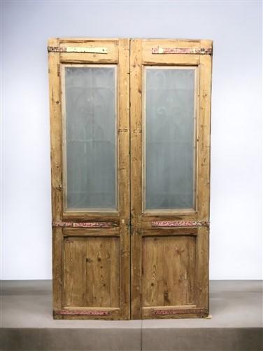 Antique French Double Doors (51x90) Iron Wood Doors, European Doors D286