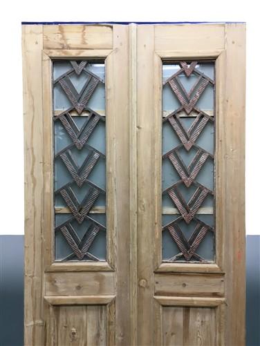 Antique French Double Doors (43x88) Iron Wood Doors, European Doors D287