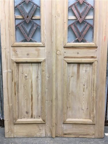 Antique French Double Doors (43x88) Iron Wood Doors, European Doors D287