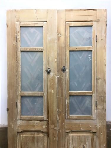 Antique French Double Doors (43x88) Iron Wood Doors, European Doors D287