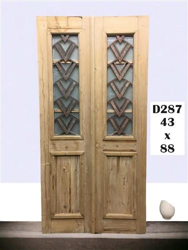 Antique French Double Doors (43x88) Iron Wood Doors, European Doors D287