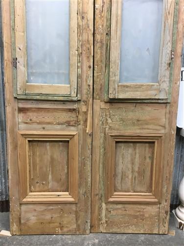 Antique French Double Doors (44.5x95) Iron Wood Doors, European Doors D288