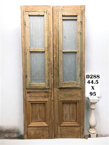 Antique French Double Doors (44.5x95) Iron Wood Doors, European Doors D288