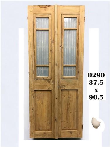 Antique French Double Doors (37.5x90.5) Wood Iron Doors, European Doors D290