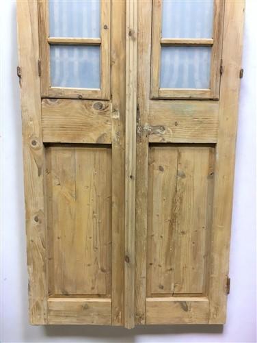 Antique French Double Doors (37.5x90.5) Wood Iron Doors, European Doors D290