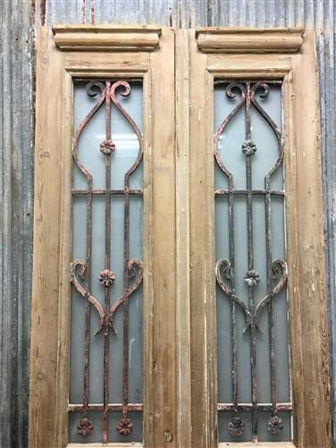 Antique French Double Doors (34.5x98) Iron Wood Doors, European Doors D277