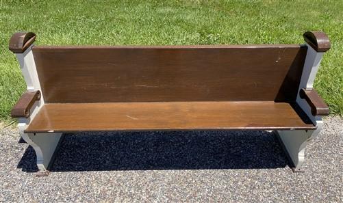 Vintage Wooden Church Pew, Porch Bench, Entry Foyer Bench, Dining Seating, C1