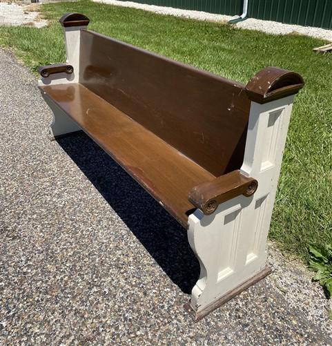 Vintage Wooden Church Pew, Porch Bench, Entry Foyer Bench, Dining Seating, C1